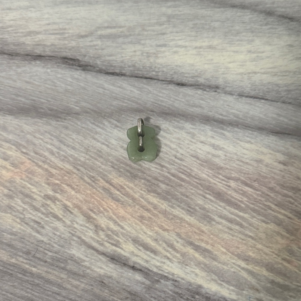 Tous Jade Green Bear Pendant Necklace